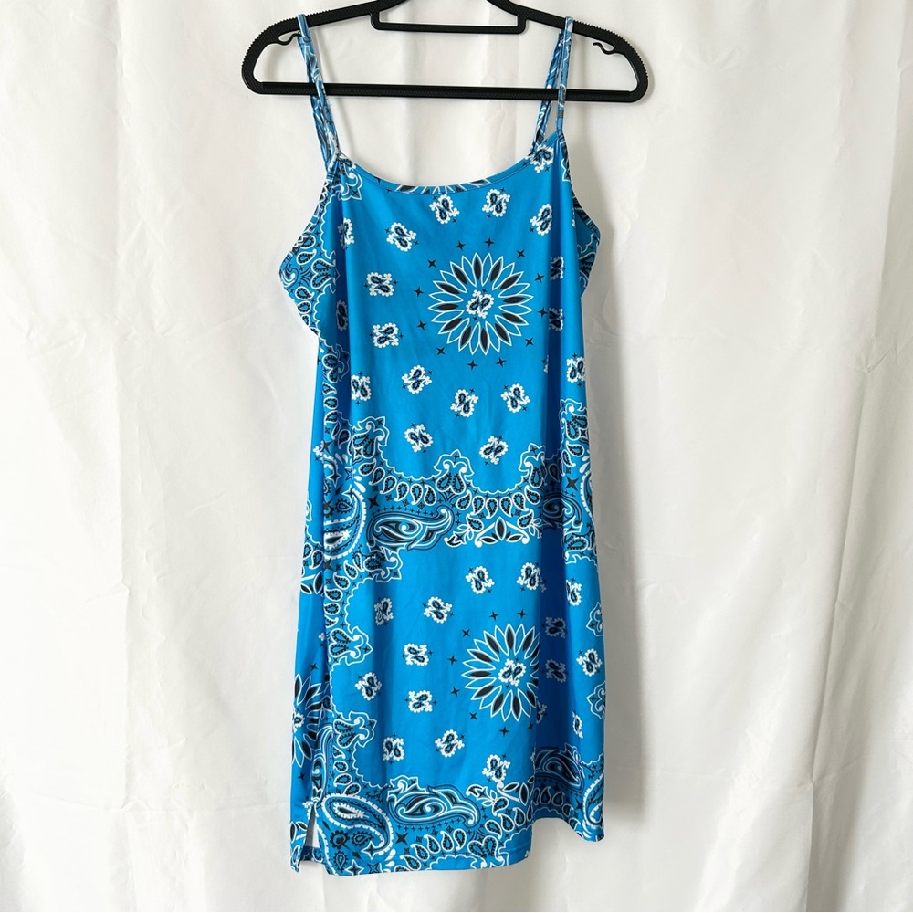 SHEIN Blue Floral Mini Dress